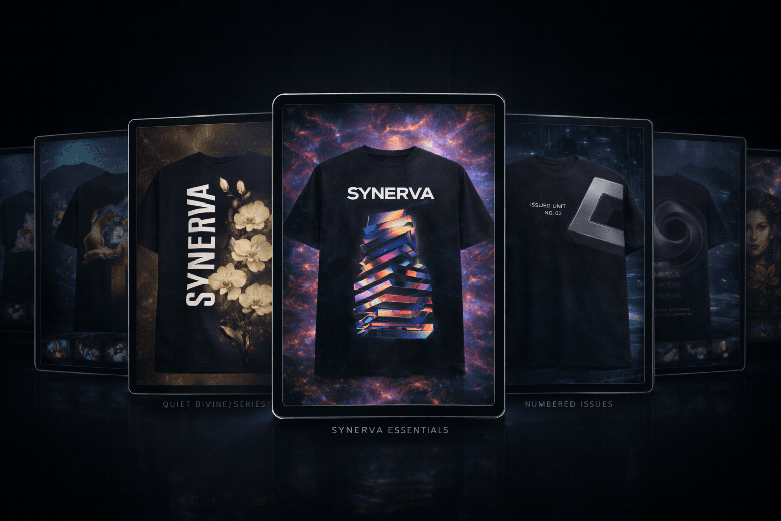 Synerva merch hero mockup