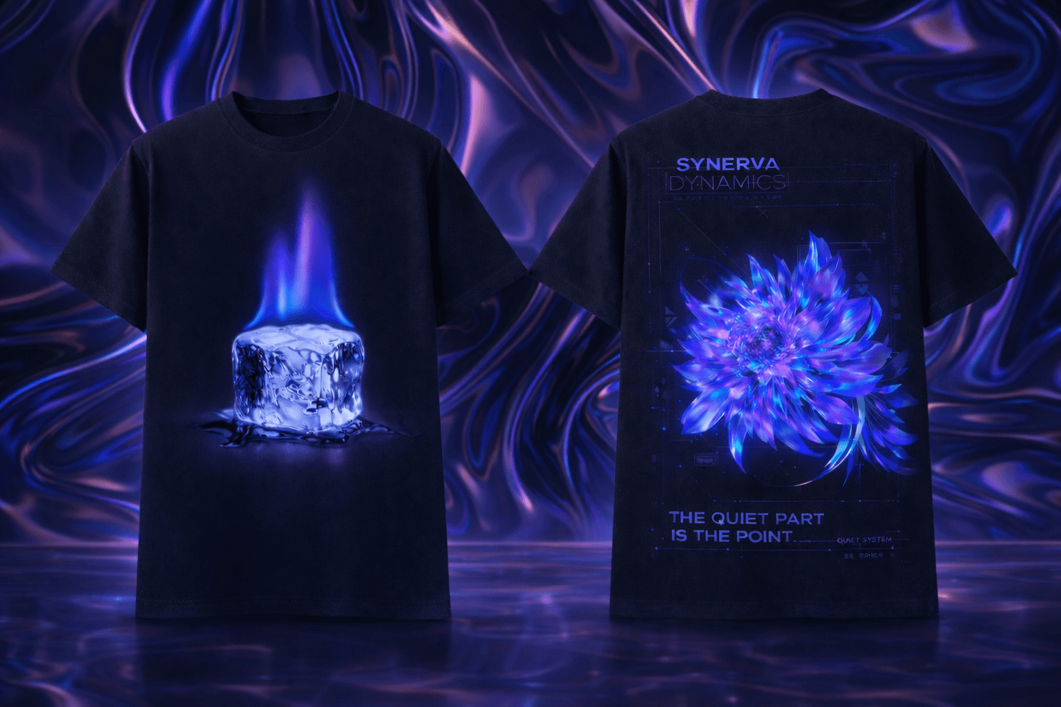 Synerva Essentials shirt mockup: Thermal Drift